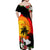Hawaii Maui Island Off Shoulder Maxi Dress Maui Map With Tropical Forest Vintage Style LT03 - Polynesian Pride
