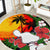 Hawaii Maui Island Round Carpet Maui Map With Tropical Forest Vintage Style LT03 Black - Polynesian Pride