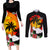 Custom Hawaii Maui Island Couples Matching Long Sleeve Bodycon Dress and Long Sleeve Button Shirts Maui Map With Tropical Forest Vintage Style LT03 Black - Polynesian Pride