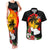 Custom Hawaii Maui Island Couples Matching Tank Maxi Dress and Hawaiian Shirt Maui Map With Tropical Forest Vintage Style LT03 Black - Polynesian Pride