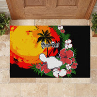 Custom Hawaii Maui Island Rubber Doormat Maui Map With Tropical Forest Vintage Style LT03 - Polynesian Pride