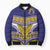 Custom Rugby Niue Bomber Puffer Jacket Hiapo Tribal Heritage Tattoos Blue Color - Polynesian Pride