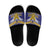 Rugby Niue Slide Sandals Hiapo Tribal Heritage Tattoos Blue Color - Polynesian Pride