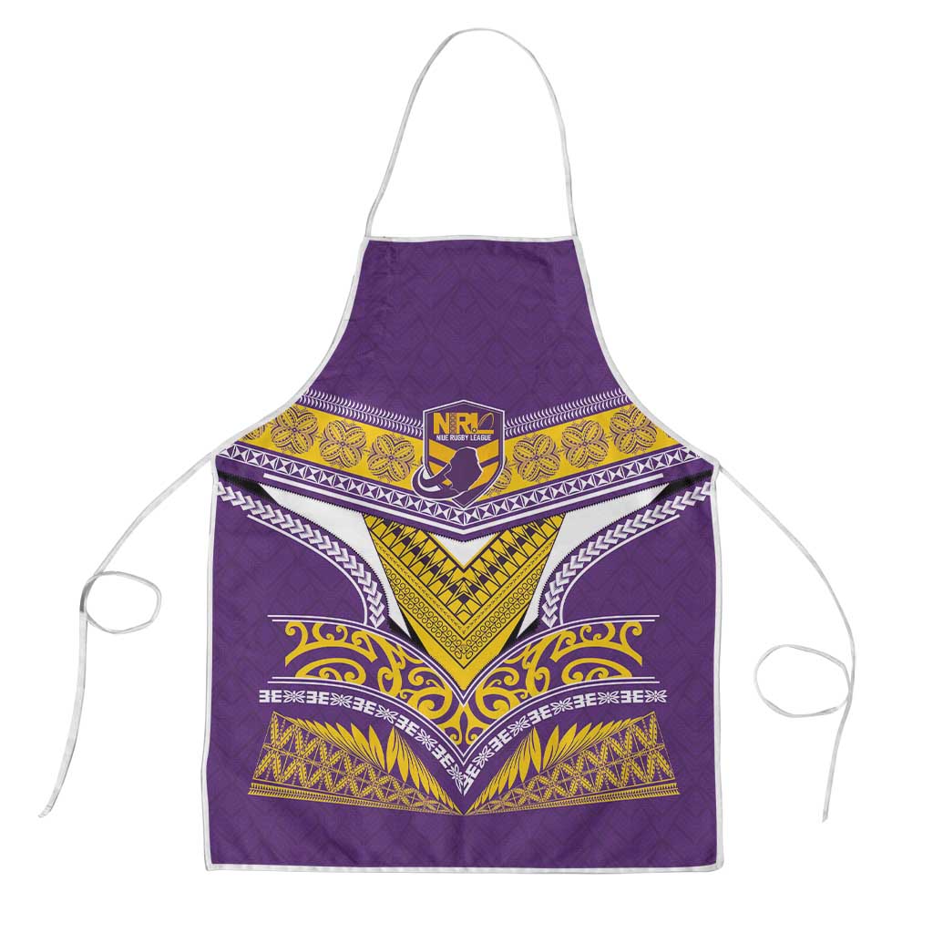Rugby Niue Apron Hiapo Tribal Heritage Tattoos Purple Color LT03 Purple - Polynesian Pride
