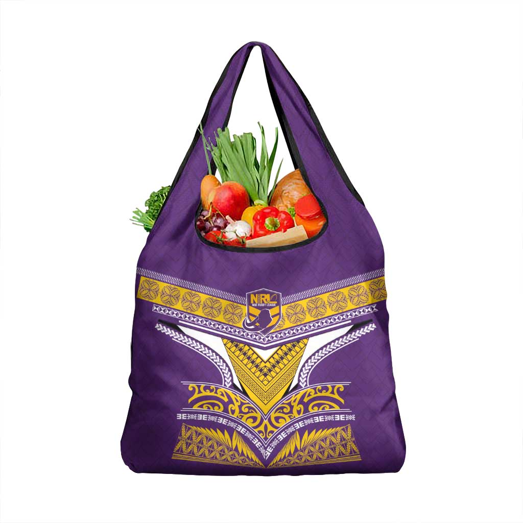 Rugby Niue Grocery Bag Hiapo Tribal Heritage Tattoos Purple Color LT03 1-pack One Size Purple - Polynesian Pride