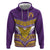 Custom Rugby Niue Hoodie Hiapo Tribal Heritage Tattoos Purple Color - Polynesian Pride