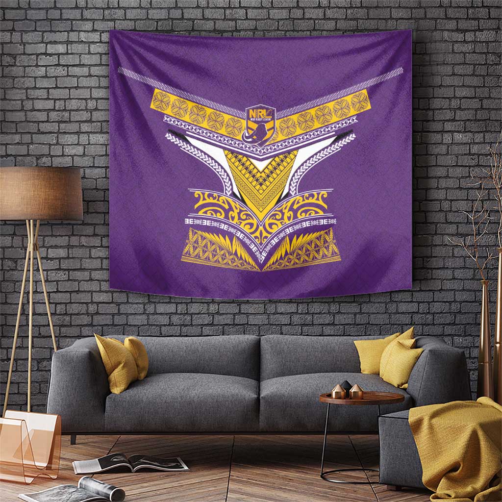 Rugby Niue Tapestry Hiapo Tribal Heritage Tattoos Purple Color LT03 Purple - Polynesian Pride