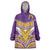 Custom Rugby Niue Wearable Blanket Hoodie Hiapo Tribal Heritage Tattoos Purple Color - Polynesian Pride