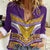 Custom Rugby Niue Women Casual Shirt Hiapo Tribal Heritage Tattoos Purple Color - Polynesian Pride