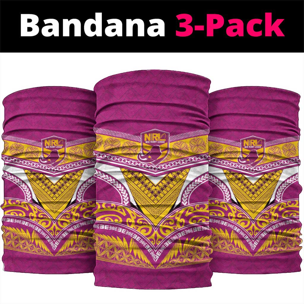 Rugby Niue Neck Gaiter Hiapo Tribal Heritage Tattoos Pink Color - Polynesian Pride
