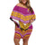 Custom Rugby Niue Off Shoulder Short Dress Hiapo Tribal Heritage Tattoos Pink Color - Polynesian Pride