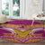 Rugby Niue Round Carpet Hiapo Tribal Heritage Tattoos Pink Color - Polynesian Pride