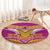 Rugby Niue Round Carpet Hiapo Tribal Heritage Tattoos Pink Color - Polynesian Pride