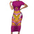 Custom Rugby Niue Short Sleeve Bodycon Dress Hiapo Tribal Heritage Tattoos Pink Color - Polynesian Pride