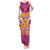 Custom Rugby Niue Tank Maxi Dress Hiapo Tribal Heritage Tattoos Pink Color - Polynesian Pride