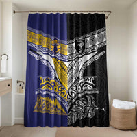 Rugby Niue and Aotearoa Bathroom Set Hiapo with Maori Moko Tribal Heritage Tattoos - Polynesian Pride