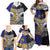 Custom Rugby Niue and Aotearoa Family Matching Off Shoulder Maxi Dress and Hawaiian Shirt Hiapo with Maori Moko Tribal Heritage Tattoos - Polynesian Pride