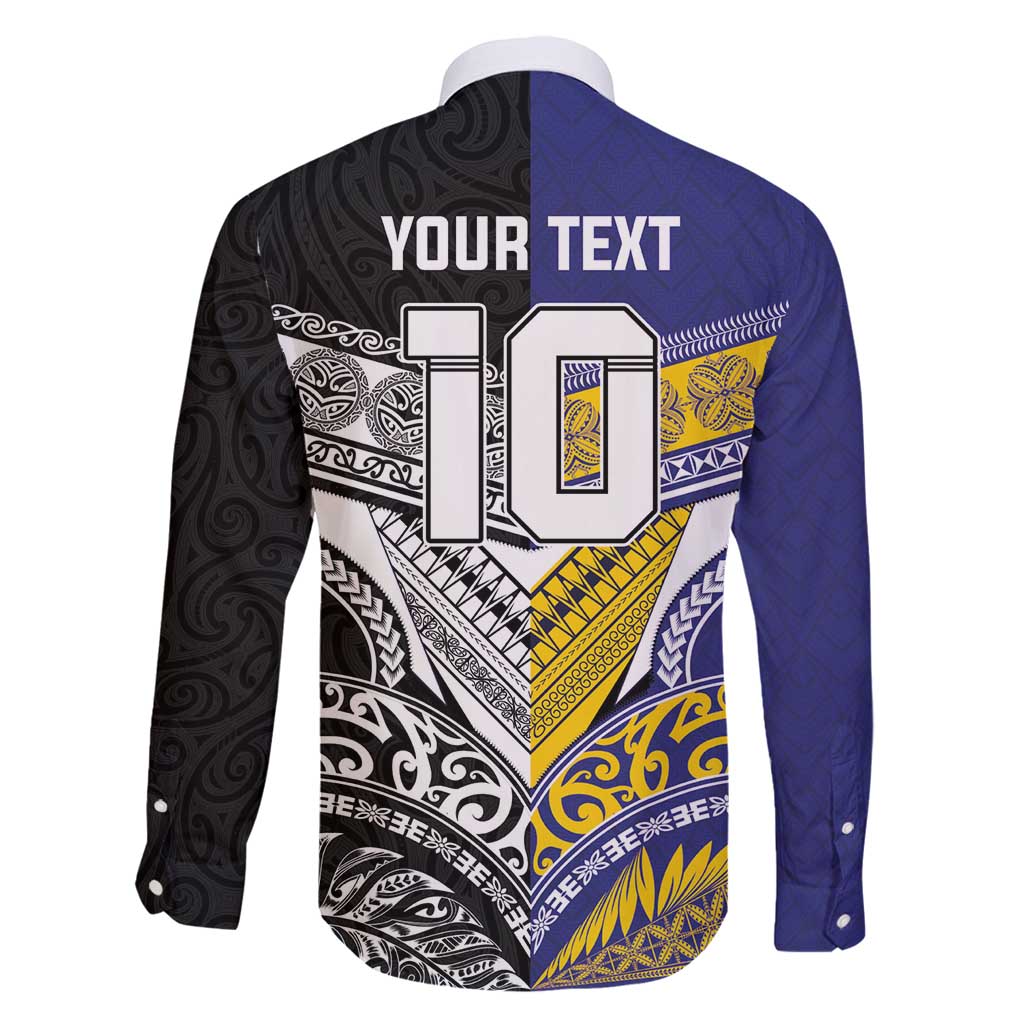 Custom Rugby Niue and Aotearoa Family Matching Summer Maxi Dress and Hawaiian Shirt Hiapo with Maori Moko Tribal Heritage Tattoos - Polynesian Pride