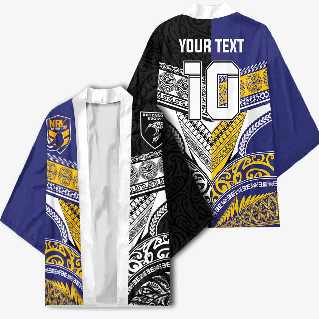 Custom Rugby Niue and Aotearoa Kimono Hiapo with Maori Moko Tribal Heritage Tattoos - Polynesian Pride