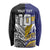 Custom Rugby Niue and Aotearoa Long Sleeve Shirt Hiapo with Maori Moko Tribal Heritage Tattoos - Polynesian Pride