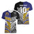 Custom Rugby Niue and Aotearoa Women V-Neck T-Shirt Hiapo with Maori Moko Tribal Heritage Tattoos - Polynesian Pride
