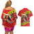 Hawaii Christmas Couples Matching Off Shoulder Short Dress and Hawaiian Shirt Hula Girl Hibiscus With Hawaiian Style Tribal Fabric Patchwork LT03 - Polynesian Pride