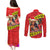 Hawaii Christmas Couples Matching Puletasi Dress and Long Sleeve Button Shirt Hula Girl Hibiscus With Hawaiian Style Tribal Fabric Patchwork LT03 - Polynesian Pride