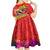 Hawaii Christmas Kid Short Sleeve Dress Hula Girl Hibiscus With Hawaiian Style Tribal Fabric Patchwork LT03 - Polynesian Pride