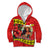 Personalised Hawaii Christmas Kid Hoodie Hula Girl Hibiscus With Hawaiian Style Tribal Fabric Patchwork LT03 Zip Hoodie Red - Polynesian Pride