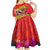 Personalised Hawaii Christmas Kid Short Sleeve Dress Hula Girl Hibiscus With Hawaiian Style Tribal Fabric Patchwork LT03 - Polynesian Pride
