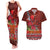 Hawaii KaʻUla Wena ʻIʻiwi Couples Matching Tank Maxi Dress and Hawaiian Shirt With Tropical Plants and 'Ohi'a lehua Kakau Art Tattoo