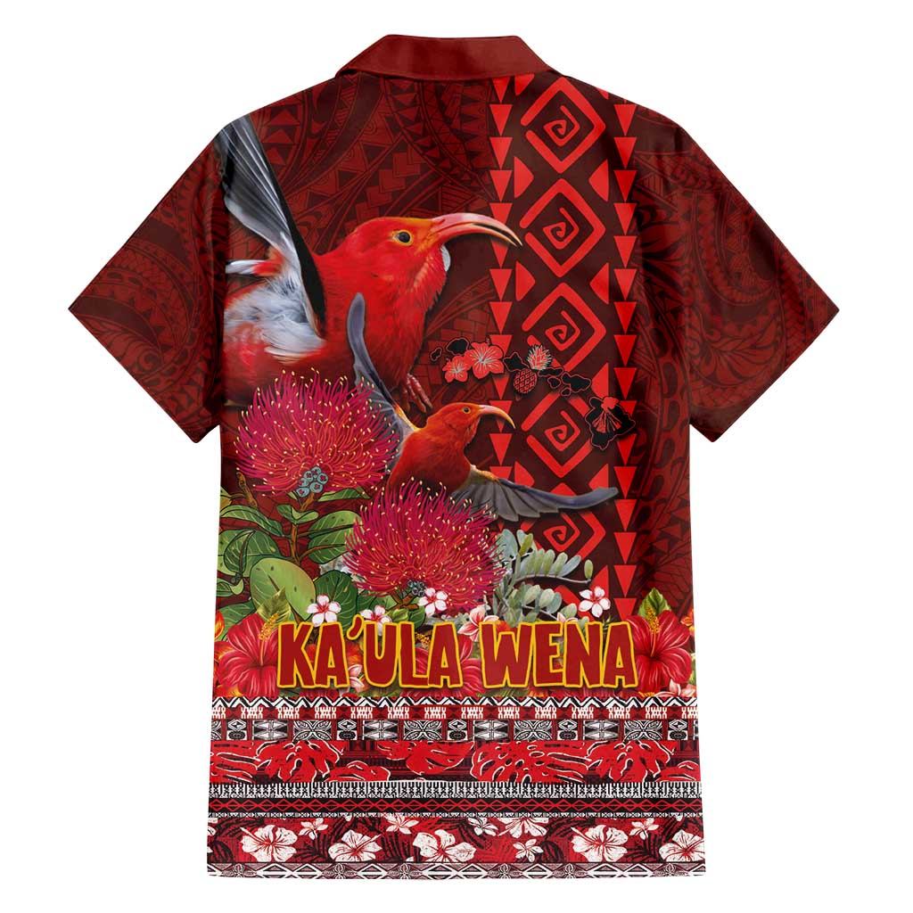Hawaii KaʻUla Wena ʻIʻiwi Family Matching Long Sleeve Bodycon Dress and Hawaiian Shirt With Tropical Plants and 'Ohi'a lehua Kakau Art Tattoo