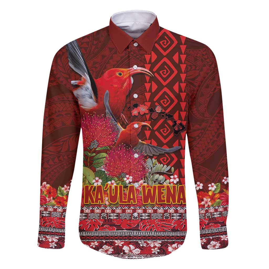 Hawaii KaʻUla Wena ʻIʻiwi Family Matching Mermaid Dress and Hawaiian Shirt With Tropical Plants and 'Ohi'a lehua Kakau Art Tattoo