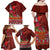 Hawaii KaʻUla Wena ʻIʻiwi Family Matching Off Shoulder Maxi Dress and Hawaiian Shirt With Tropical Plants and 'Ohi'a lehua Kakau Art Tattoo