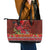 Hawaii KaʻUla Wena ʻIʻiwi Leather Tote Bag With Tropical Plants and 'Ohi'a lehua Kakau Art Tattoo