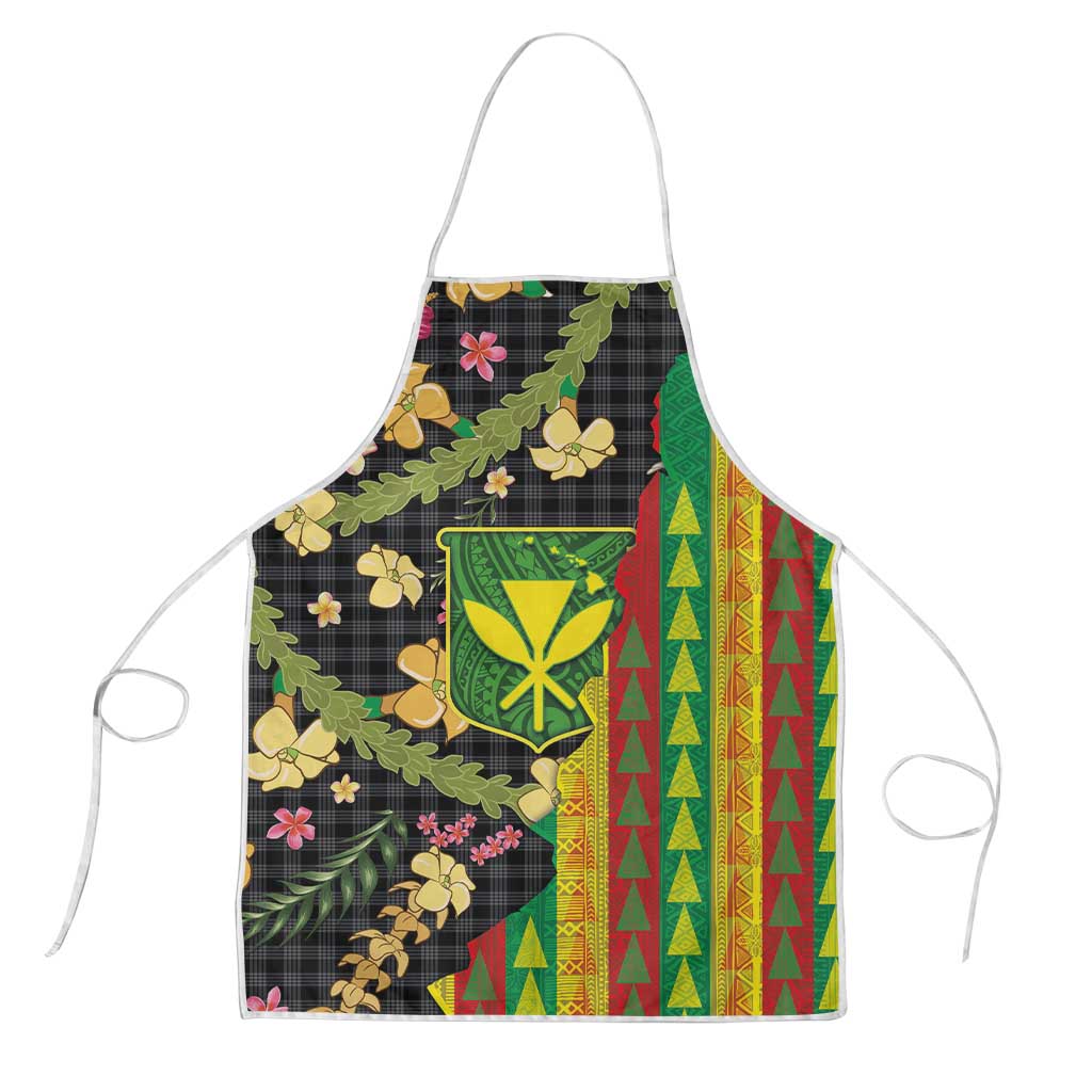 Hawaiian Tropical Plants Lei Apron Kanaka Maoli Tribal with Palaka Motifs LT03 Multicolor - Polynesian Pride