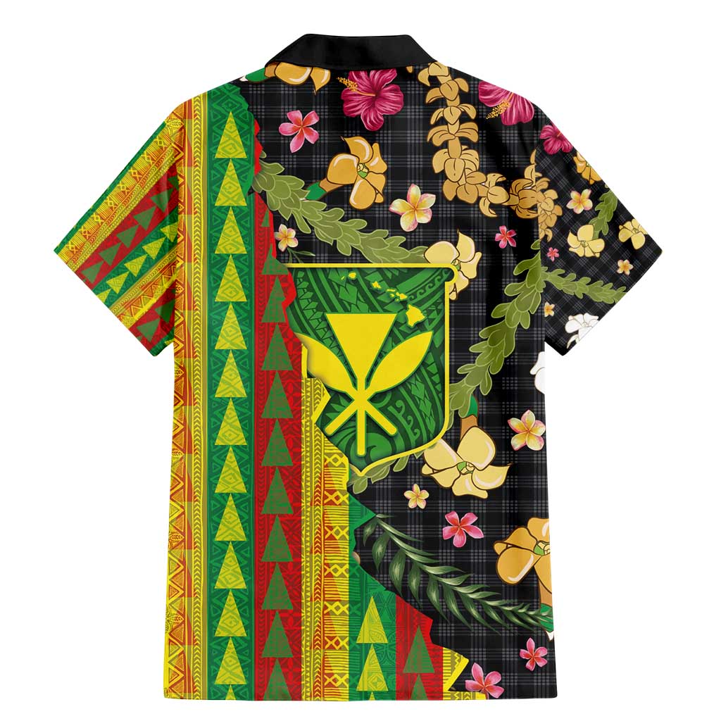 Hawaiian Tropical Plants Lei Family Matching Mermaid Dress and Hawaiian Shirt Kanaka Maoli Tribal with Palaka Motifs - Polynesian Pride