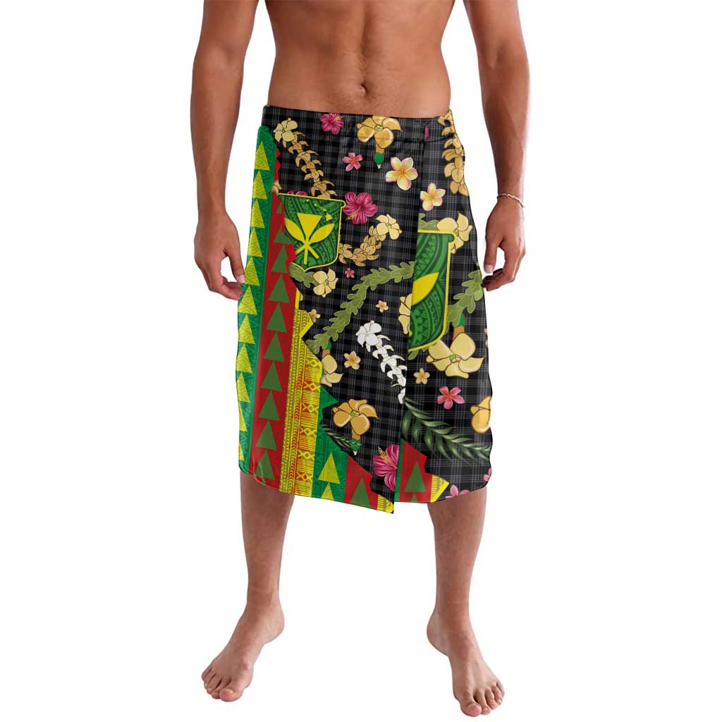 Hawaiian Tropical Plants Lei Lavalava Kanaka Maoli Tribal with Palaka Motifs - Polynesian Pride
