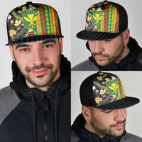 Hawaiian Tropical Plants Lei Mesh Trucker Cap Kanaka Maoli Tribal with Palaka Motifs - Polynesian Pride