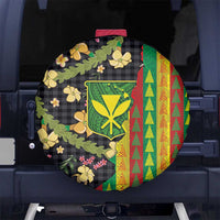Hawaiian Tropical Plants Lei Spare Tire Cover Kanaka Maoli Tribal with Palaka Motifs - Polynesian Pride