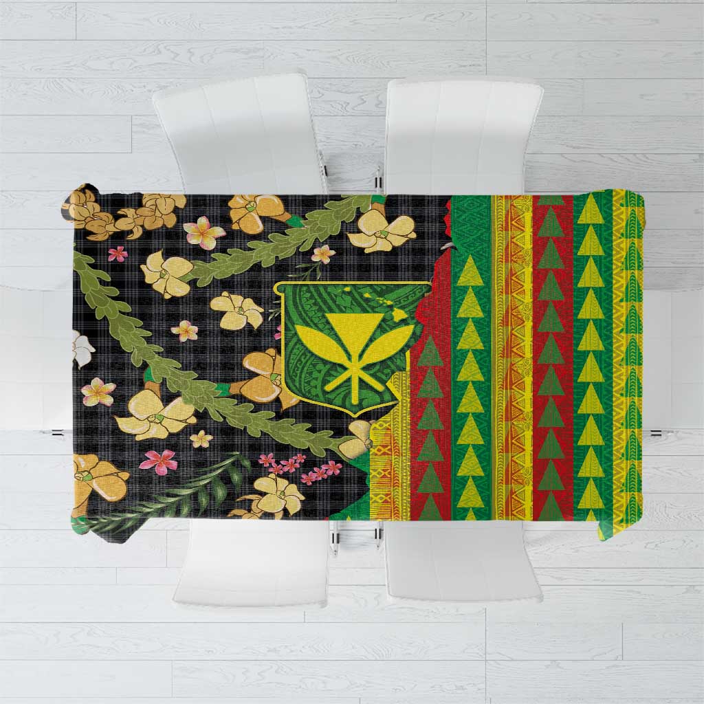 Hawaiian Tropical Plants Lei Tablecloth Kanaka Maoli Tribal with Palaka Motifs LT03 Multicolor - Polynesian Pride