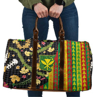 Hawaiian Tropical Plants Lei Travel Bag Kanaka Maoli Tribal with Palaka Motifs - Polynesian Pride