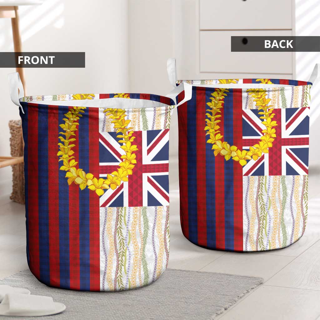 Hawaiian Tropical Plants Lei Laundry Basket National Flag Style - Polynesian Pride