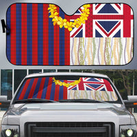 Hawaiian Tropical Plants Lei Auto Sun Shade National Flag Style - Polynesian Pride
