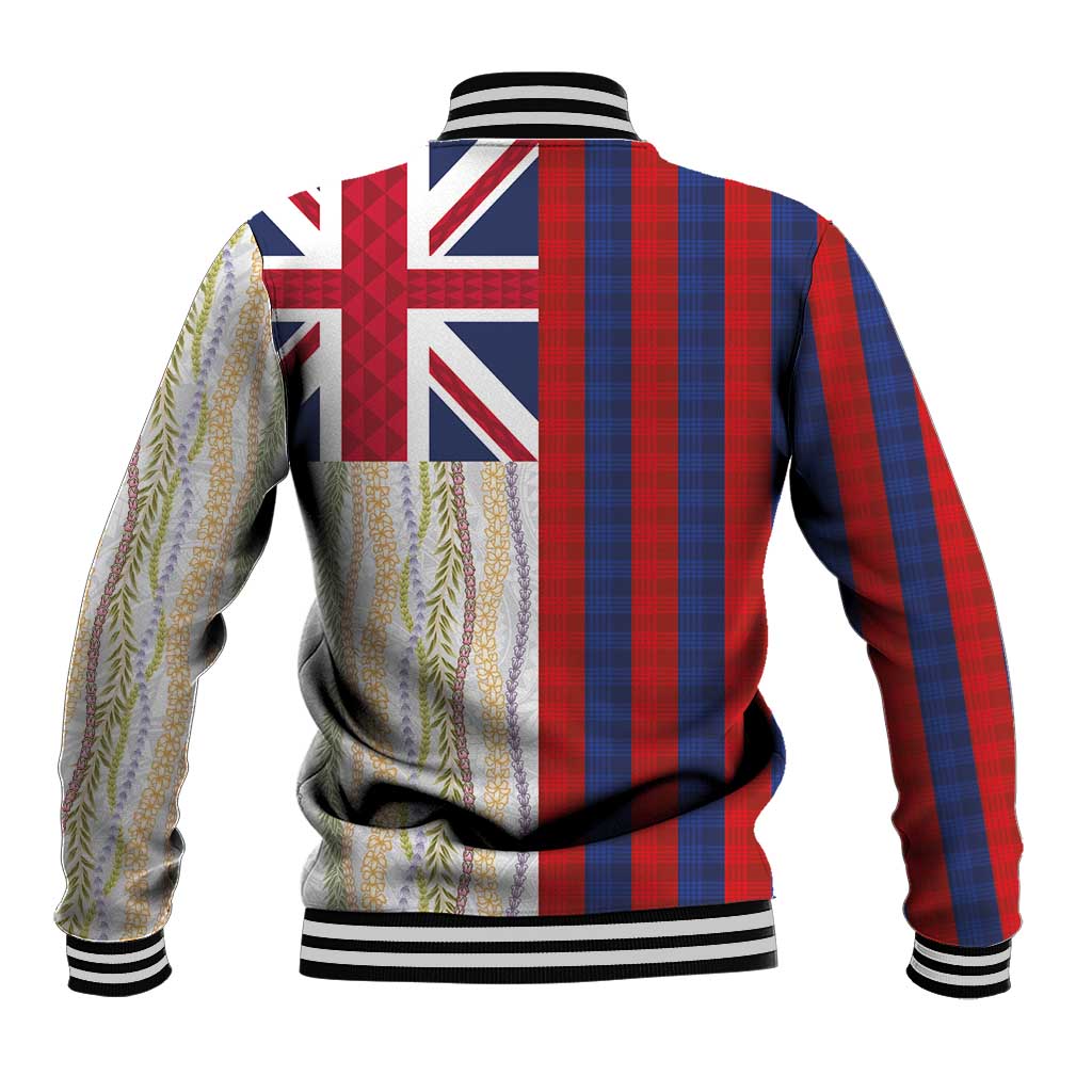 Hawaiian Tropical Plants Lei Baseball Jacket National Flag Style - Polynesian Pride