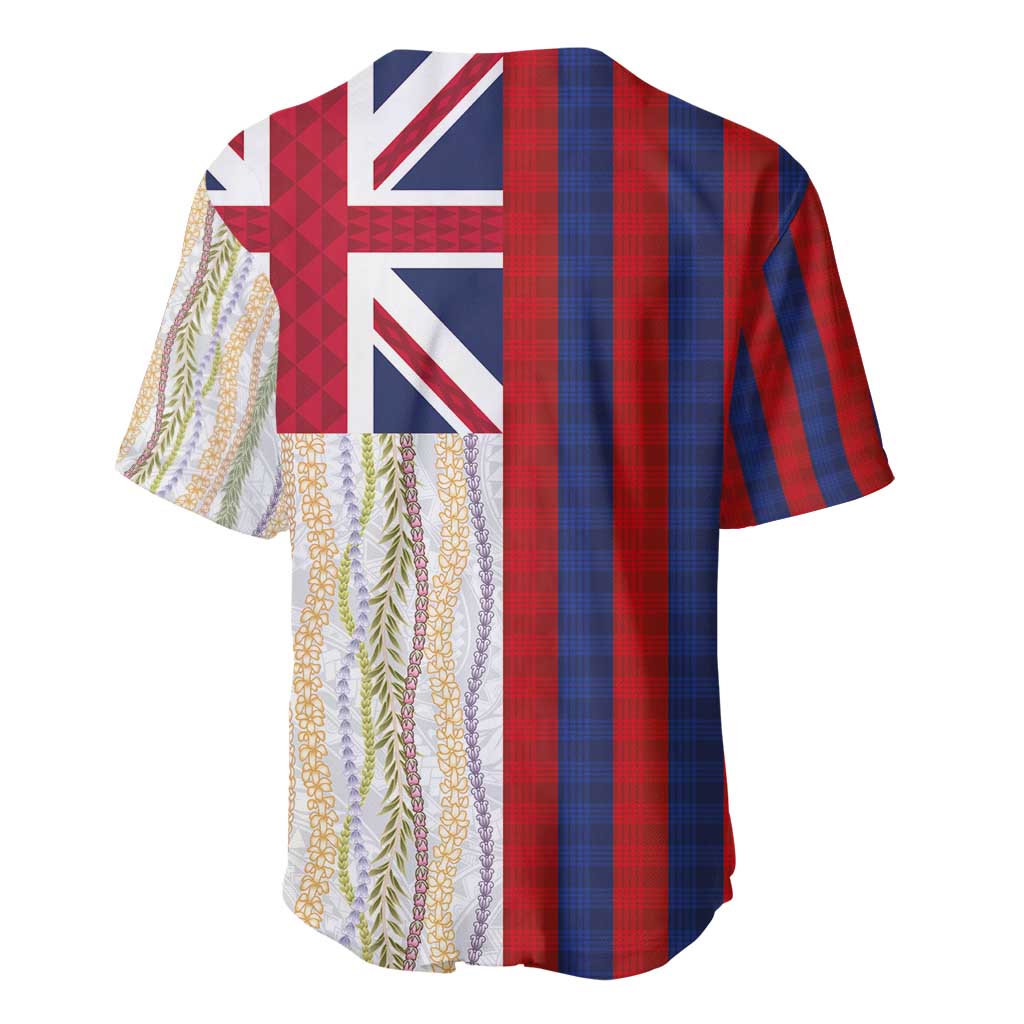 Hawaiian Tropical Plants Lei Baseball Jersey National Flag Style - Polynesian Pride