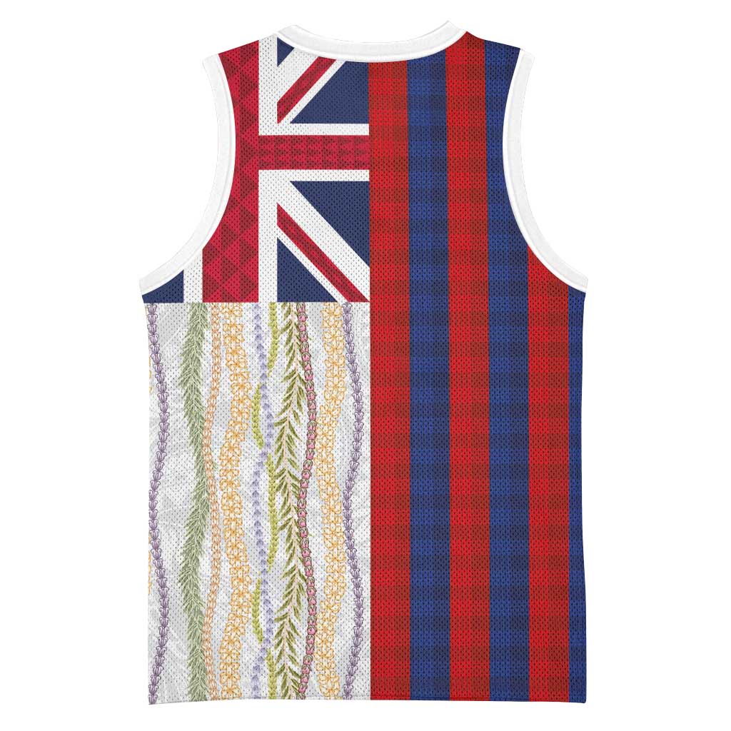 Hawaiian Tropical Plants Lei Basketball Jersey National Flag Style - Polynesian Pride