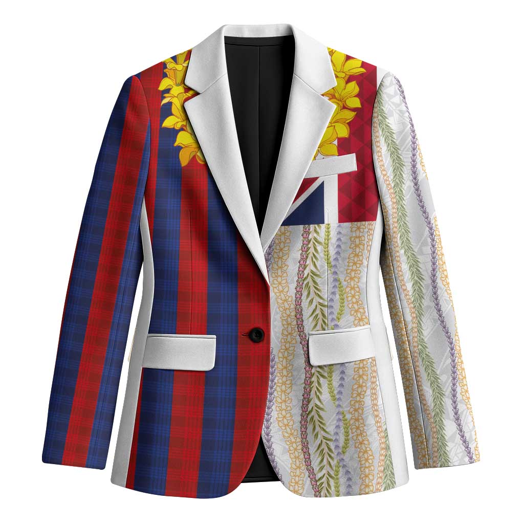 Hawaiian Tropical Plants Lei Blazer National Flag Style - Polynesian Pride