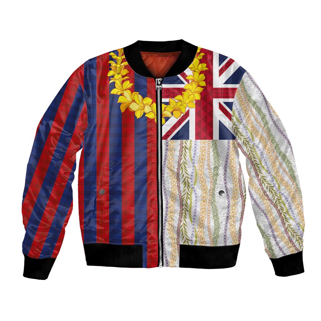 Hawaiian Tropical Plants Lei Bomber Jacket National Flag Style LT03 Unisex Multicolor - Polynesian Pride