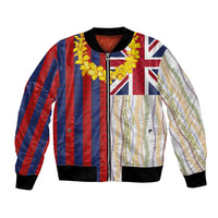 Hawaiian Tropical Plants Lei Bomber Jacket National Flag Style LT03 Unisex Multicolor - Polynesian Pride